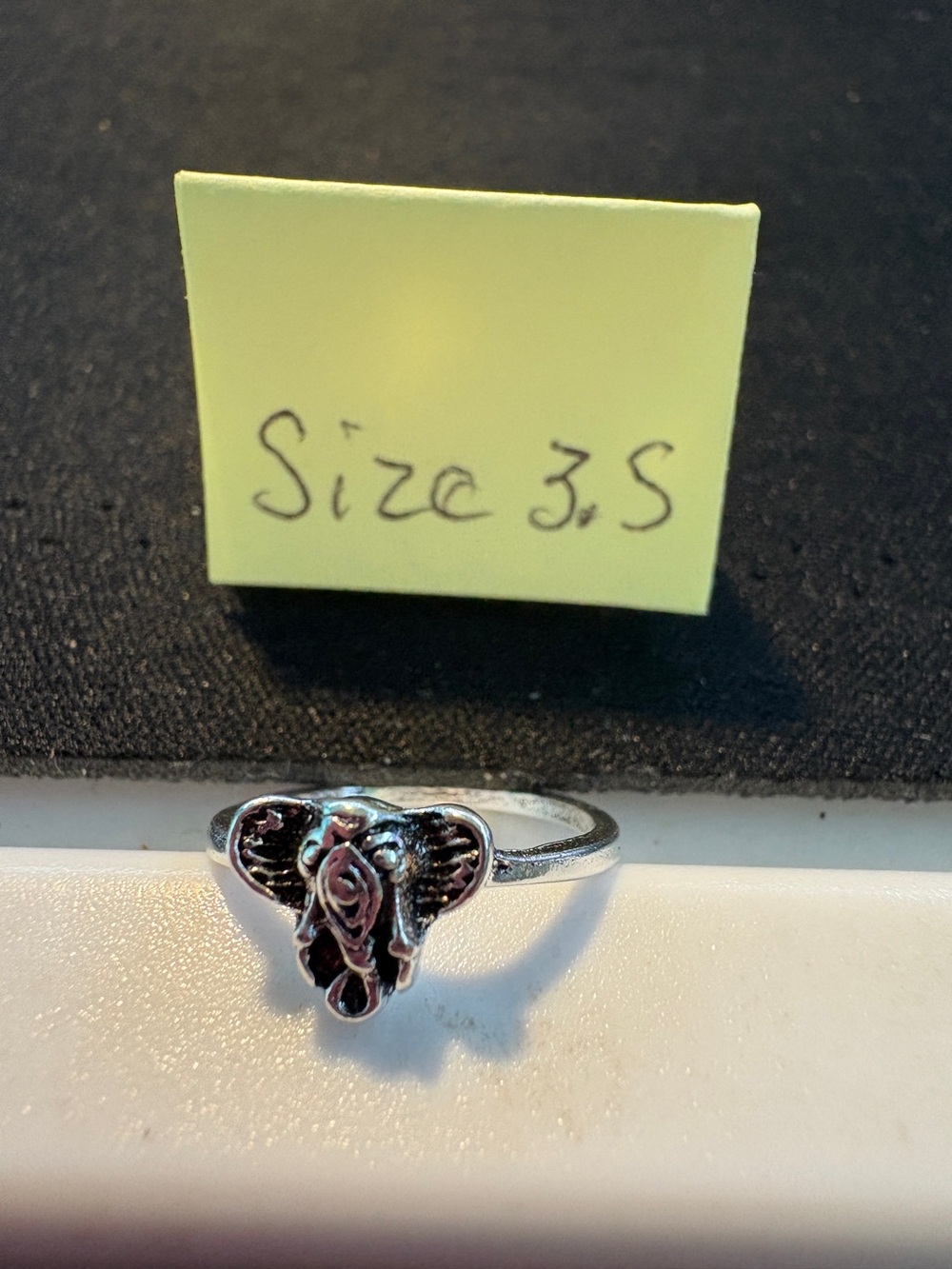 Silver Tone Decorative Ring Size 3.5